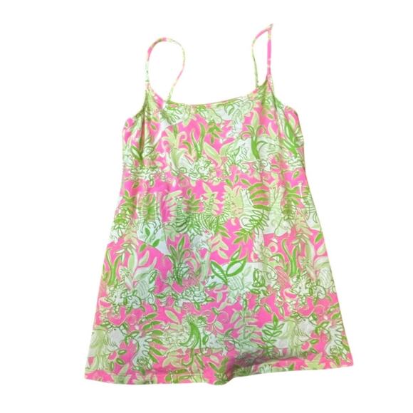 Lilly Pulitzer One-Piece Swimsuit Pink and Green Jungle themed– Size 8 - Picture 1 of 10